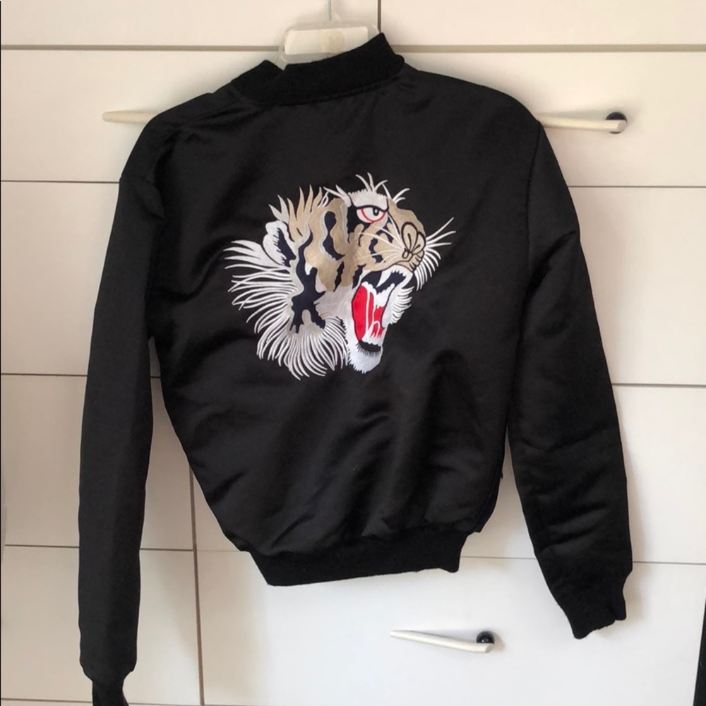 Black Bomber With Tiger Back